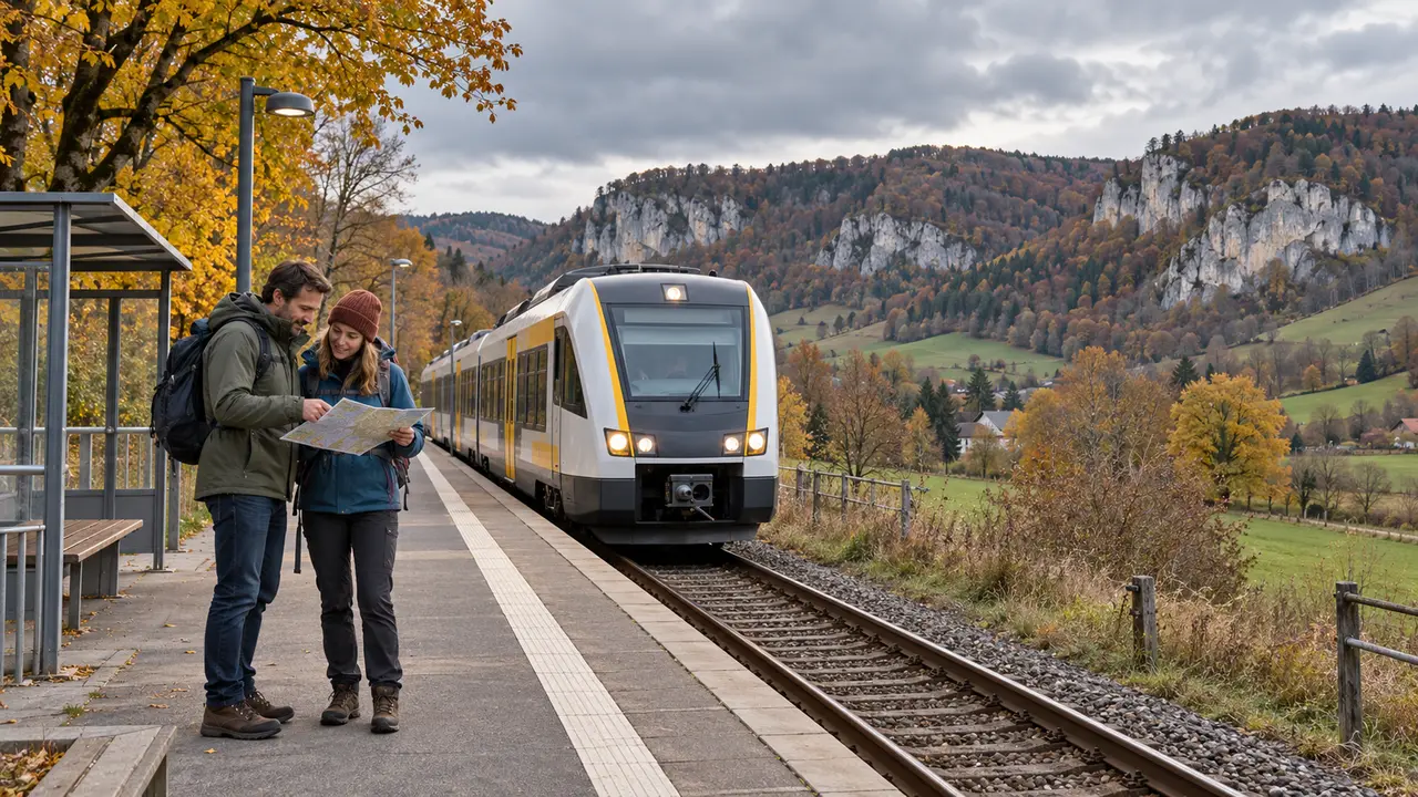 Ohne Auto auf die Schwäbische Alb im November – die Rückfahrt zuerst planen